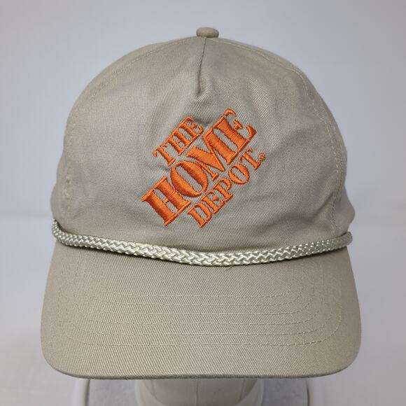 The Home Depot Snapback Rope Hat Brown One Size Adjustable Embroidered - Picture 2 of 9